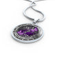 AG2208021 My Mind Still Talks To You Purple Butterflies Silver Tree Of Life Luxury Necklace with Back Engraving