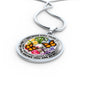 AG2608026 My Mind Still Talks To You Orange Monarch Butterflies Flower Luxury Necklace with Back Engraving