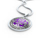My Mind Still Talks To You Purple Butterfly Infinite Love Heart PT0017 Luxury Necklace with Back Engraving