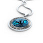 AG2108020 My Mind Still Talks To You Blue Butterflies Tree Of Life Luxury Necklace with Back Engraving