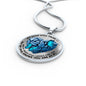 SP0109005 My Mind Still Talks To You Blue Butterflies Broken Heart Of Rocks Luxury Necklace with Back Engraving