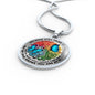 AG2408026 My Mind Still Talks To You Blue Butterflies Four Seasons Flower Luxury Necklace with Back Engraving