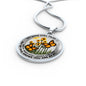 AG2508023 My Mind Still Talks To You Orange Monarch Butterflies Flower Luxury Necklace with Back Engraving