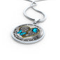 SP0509008 My Mind Still Talks To You Blue Butterflies Golden Broken Heart Luxury Necklace with Back Engraving