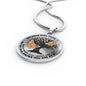 B0706024 My Mind Still Talks To You Orange Butterflies Luxury Necklace with Back Engraving