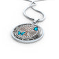 JL2407019 My Mind Still Talks To You Blue Butterflies And Rose Gold Family Tree Of Life Luxury Necklace with Back Engraving