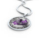 SP0509010 My Mind Still Talks To You Purple Butterflies Broken Heart Luxury Necklace with Back Engraving