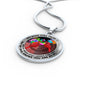 AG2408050 My Mind Still Talks To You Red Cardinals Flower Luxury Necklace with Back Engraving