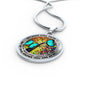 AG2108008 My Mind Still Talks To You Turquoise Butterflies Tree Of Life Luxury Necklace with Back Engraving