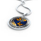 AG2108021 My Mind Still Talks To You Orange Monarch Butterflies Tree Of Life Luxury Necklace with Back Engraving