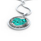 SP0509003 My Mind Still Talks To You Turquoise Butterflies Broken Heart Luxury Necklace with Back Engraving
