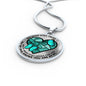 SP0109032 My Mind Still Talks To You Turquoise Butterflies Broken Heart Luxury Necklace with Back Engraving