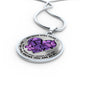 SP0109012 My Mind Still Talks To You Purple Butterflies Broken Heart Luxury Necklace with Back Engraving
