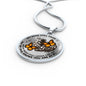 SP0509009 My Mind Still Talks To You Orange Monarch Butterflies Broken Heart Luxury Necklace with Back Engraving