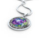 AG2408034 My Mind Still Talks To You Purple Butterflies Flower Luxury Necklace with Back Engraving