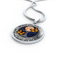 AG0608074 My Mind Still Talks To You Orange Monarch Butterflies Silver Moon Tree Of Life And Galaxy Luxury Necklace with Back Engraving