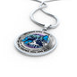 JL2207015 My Mind Blue Butterflies And Metal Tree Of Life With Galaxy Luxury Necklace with Back Engraving