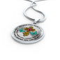 JL2107002 My Mind Still Talks To You Turquoise Butterflies Rose Golden Cross Luxury Necklace with Back Engraving