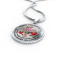 JL2107006 My Mind Still Talks To You Red Cadinals Rose Gold Cross Ruby Luxury Necklace with Back Engraving
