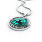 AG2108004 My Mind Still Talks To You Turquoise Butterflies Tree Of Life Luxury Necklace with Back Engraving
