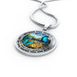 AG2508022 My Mind Still Talks To You Blue Butterflies Flower Luxury Necklace with Back Engraving