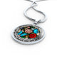 AG2608037 My Mind Still Talks To You Blue Butterflies Flower Luxury Necklace with Back Engraving