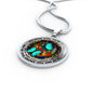 AG2608008 My Mind Still Talks To You Turquoise Butterflies Flower Luxury Necklace with Back Engraving
