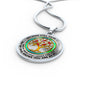 JL2307003 My Mind Red Cardinals Opal Circle Golden Tree Of Life Luxury Necklace with Back Engraving