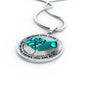 SP0109020 My Mind Still Talks To You Turquoise Butterflies Broken Heart Luxury Necklace with Back Engraving