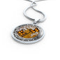 AG2508038 My Mind Still Talks To You Orange Monarch Butterflies Flower Luxury Necklace with Back Engraving