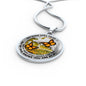 AG2508029 My Mind Still Talks To You Orange Monarch Butterflies Flower Luxury Necklace with Back Engraving