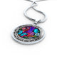 AG2608013 My Mind Still Talks To You Blue Butterflies Flower Luxury Necklace with Back Engraving