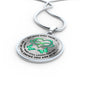 KT0060 My Mind Still Talks To You Green Butterflies Heart Love Infinity Luxury Necklace with Back Engraving