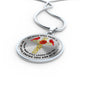 JL2107005 My Mind Still Talks To You Red Cardinals Rose Double Cross Luxury Necklace with Back Engraving