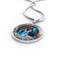 AG2008030 My Mind Still Talks To You Blue Butterflies Rainbow Tree Of Life Luxury Necklace with Back Engraving