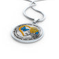B0708018 My Mind Still Talks To You Blue Butterflies Golden Rose And Heart Shape Luxury Necklace with Back Engraving