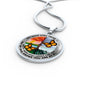 AG2008031 My Mind Still Talks To You Orange Monarch Butterflies Four Seasons Tree Of Life Luxury Necklace with Back Engraving