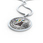 H0713006 My Mind Still Talks To You Turquoise Hummingbirds Stair Way To Heaven With Gold Cross Luxury Necklace with Back Engraving