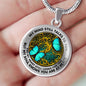 AG2208004 My Mind Still Talks To You Turquoise Butterflies Gold Tree Of Life Luxury Necklace with Back Engraving