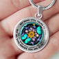 AG2808005 My Mind Still Talks To You Turquoise Butterflies Flower Luxury Necklace with Back Engraving