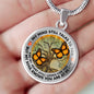 AG1308008 My Mind Still Talks To You Orange Monarch Butterflies Tree Of Life Luxury Necklace with Back Engraving