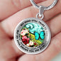 AG2508008 My Mind Still Talks To You Turquoise Butterflies Flower Luxury Necklace with Back Engraving