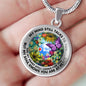 AG2208040 My Mind Still Talks To You Purple Butterflies Flower Luxury Necklace with Back Engraving