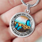 AG2508019 My Mind Still Talks To You Blue Butterflies Flower Luxury Necklace with Back Engraving