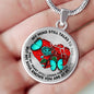 SP0109013 My Mind Still Talks To You Turquoise Butterflies Broken Heart And Rose Luxury Necklace with Back Engraving