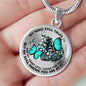 SP0509002 My Mind Still Talks To You Turquoise Butterflies Broken Heart Luxury Necklace with Back Engraving