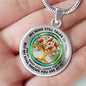 JL2307003 My Mind Red Cardinals Opal Circle Golden Tree Of Life Luxury Necklace with Back Engraving