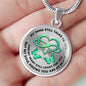 KT0060 My Mind Still Talks To You Green Butterflies Heart Love Infinity Luxury Necklace with Back Engraving
