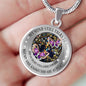 My Mind Still Talks To You Purple Butterflies Titan Tree Of Life SP1909009 Luxury Necklace with Back Engraving