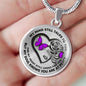 B0708022 My Mind Still Talks To You Purplpe Butterflies Black Rose And Heart Shape Luxury Necklace with Back Engraving